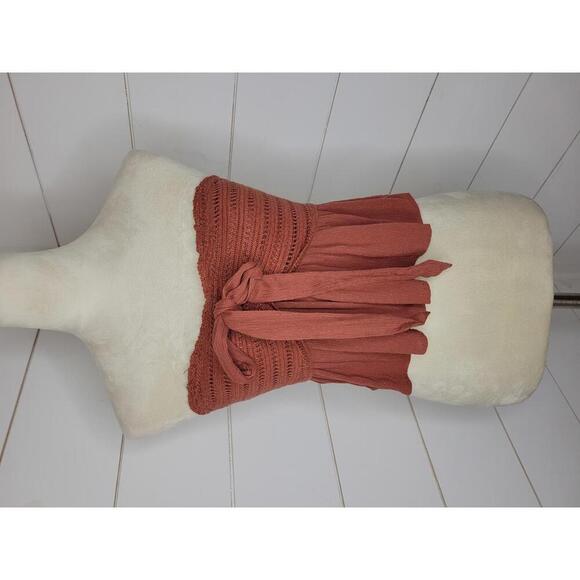 American Eagle Outfitters small rust peplum cropped tube top - Picture 1 of 6